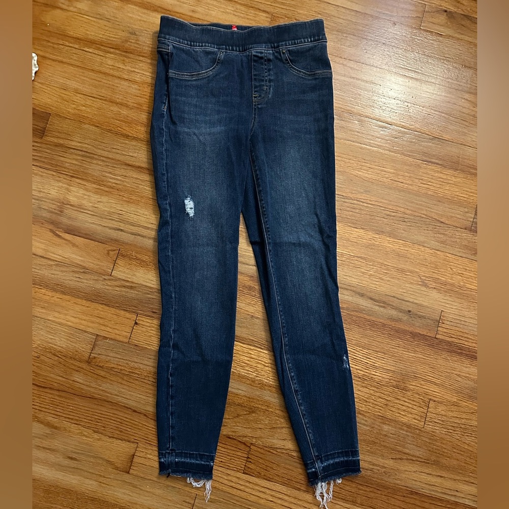 SPANX Jeggings - Dark wash distressed - size small